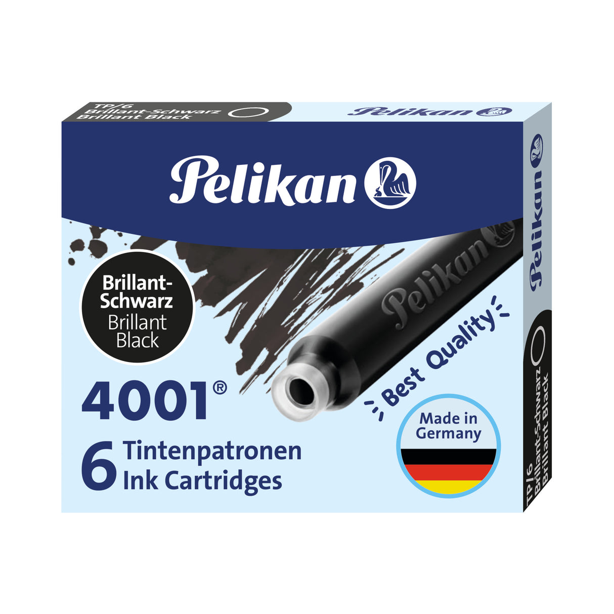 Pelikan 4001® Brilliant Black - TP 6 Short Ink Cartridges