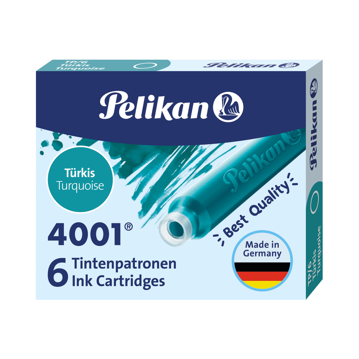 Pelikan 4001® Turqouise - TP 6 Short Ink Cartridges