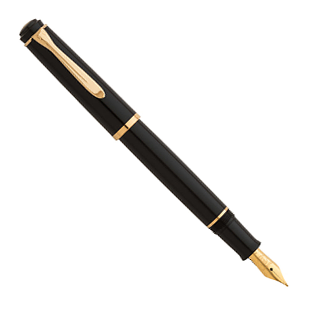 Pelikan M200 Cartridge Fountain Pen Black/Gold Trim - Fountain Pen