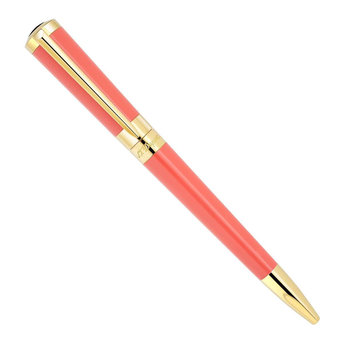 S.T. Dupont Liberte Ballpoint Coral Lacquer w/Gold Trim - Ballpoint