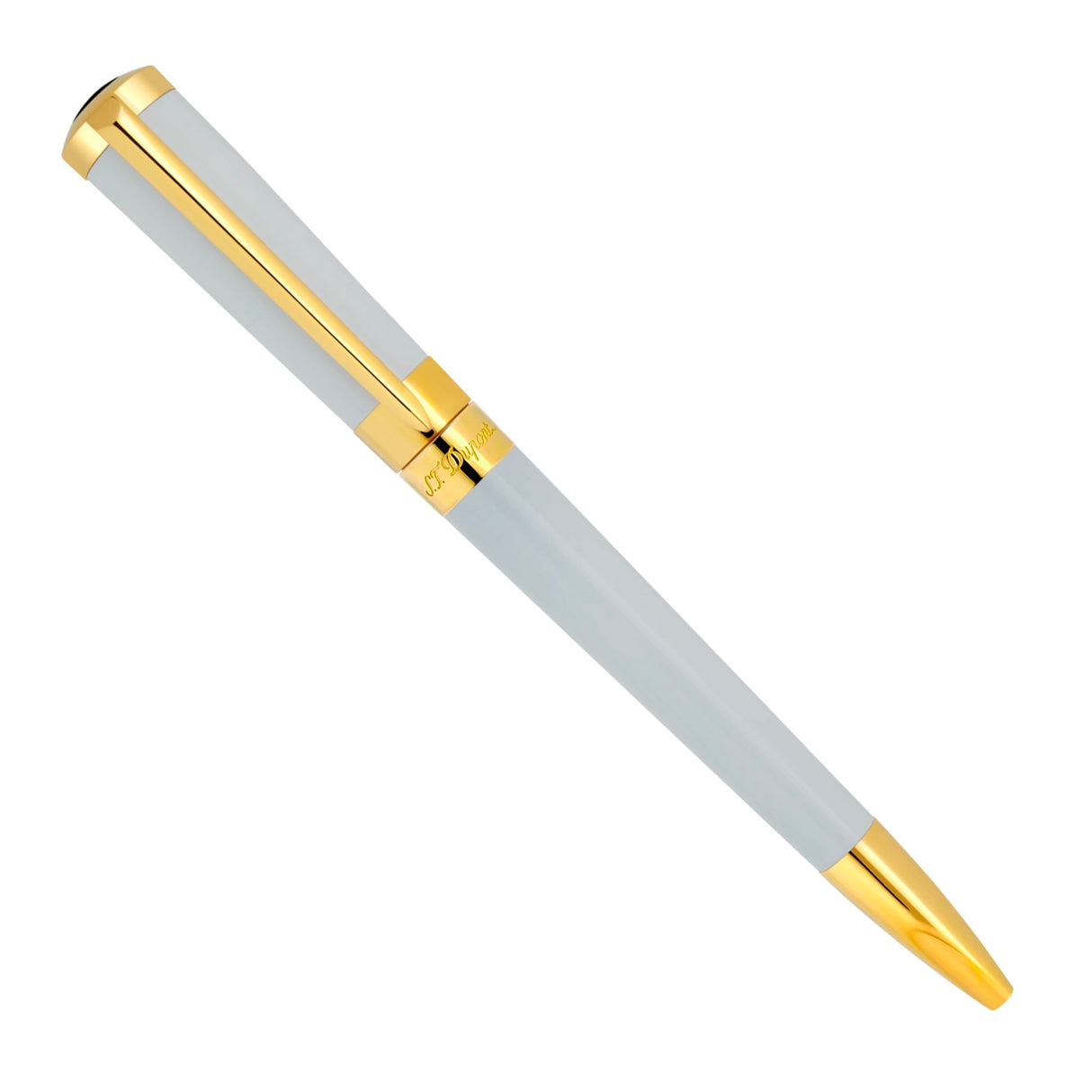 S.T. Dupont Liberte Ballpoint White Lacquer w/Gold Trim - Ballpoint
