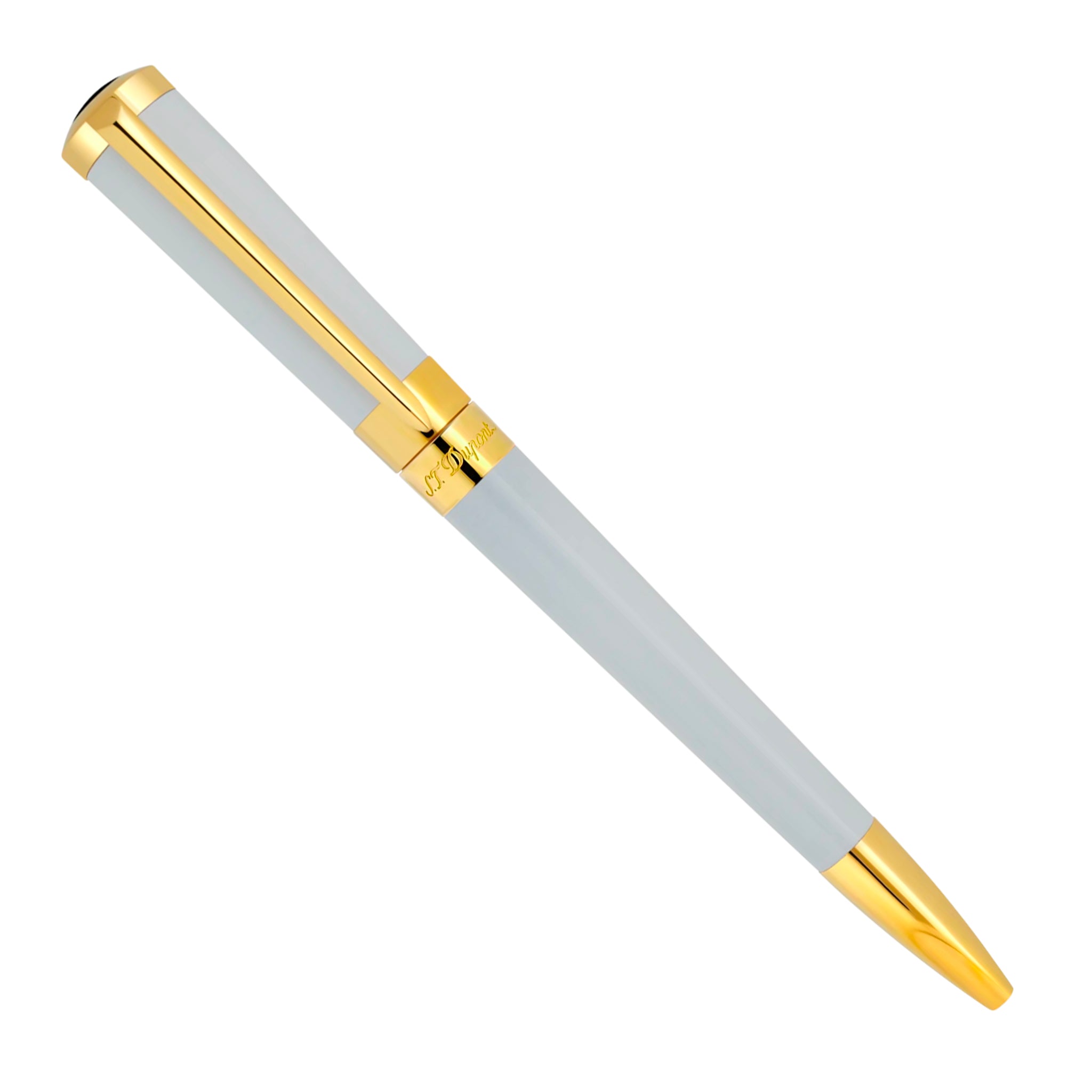 S.T. Dupont Liberte Ballpoint White Lacquer w/Gold Trim - Ballpoint