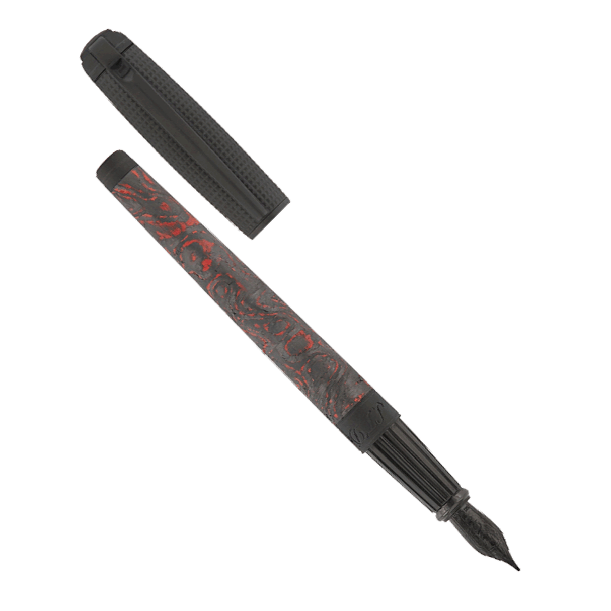 S.T. Dupont Line D Carbon Fiery Lava - Fountain Pen