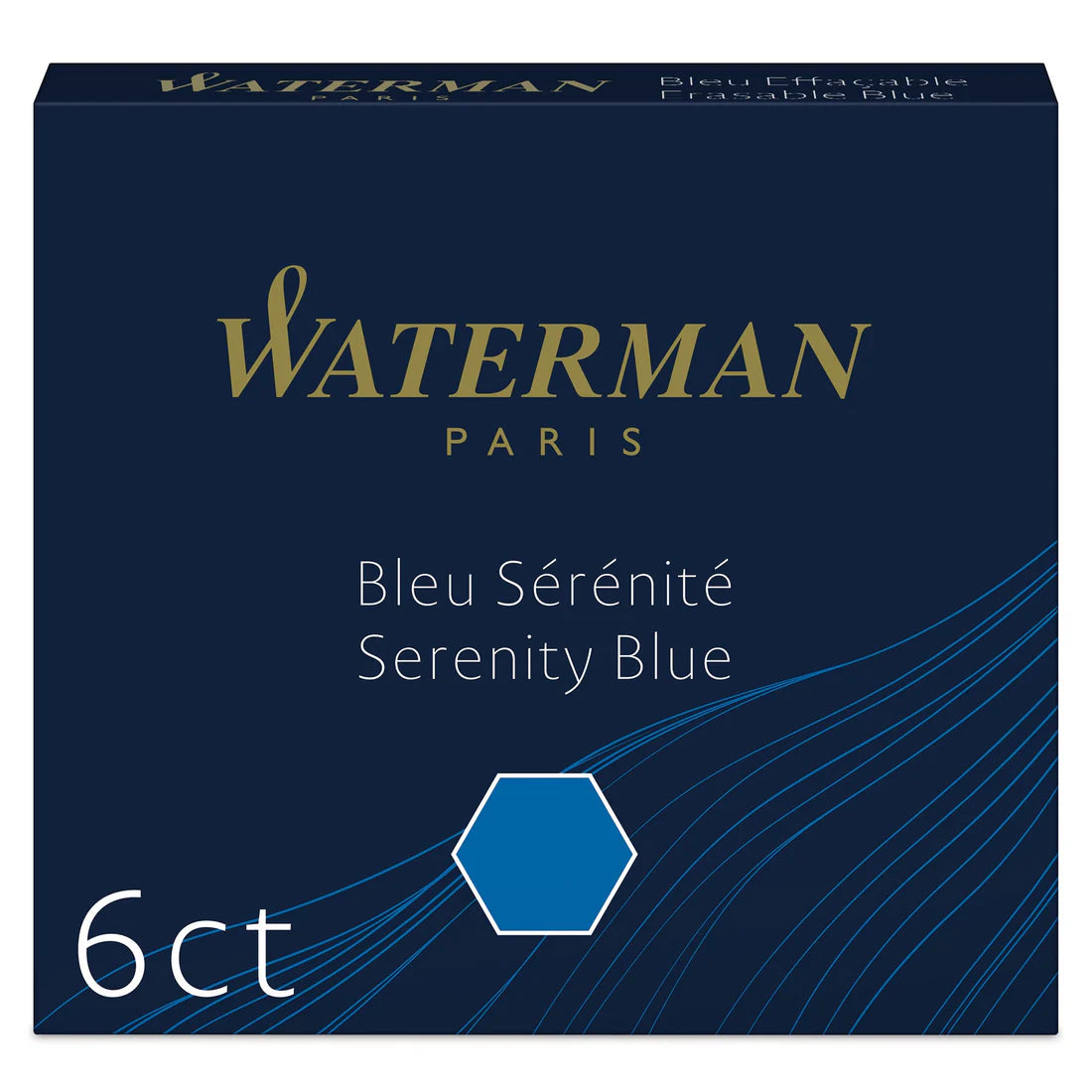 Waterman Mini Ink Cartridges in Serenity Blue (Pack of 6)