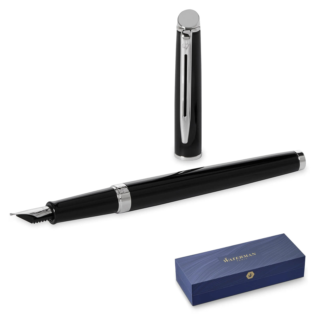 Waterman Hémisphère Black Chrome Trim Fountain Pen