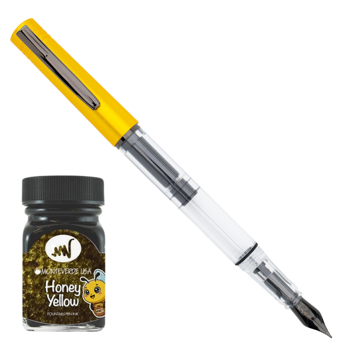 Monteverde MP1 Honey Yellow Fountain Pen + 30ml Ink Set