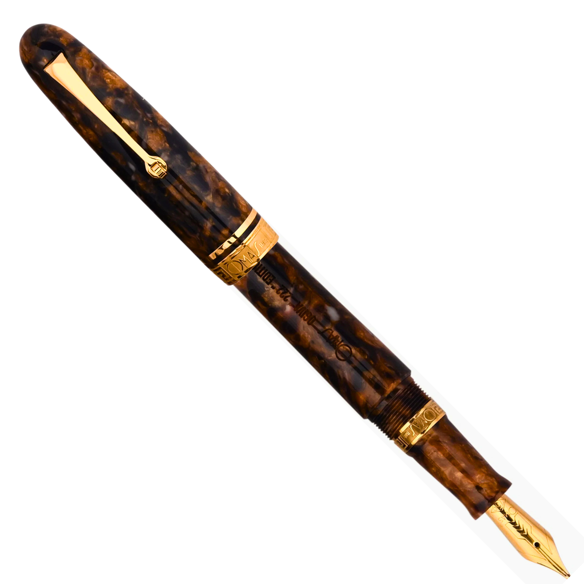 OMAS Ogiva 222 Celluloid Blue Saffron w/Gold Trim Limited Edition - Fountain Pen