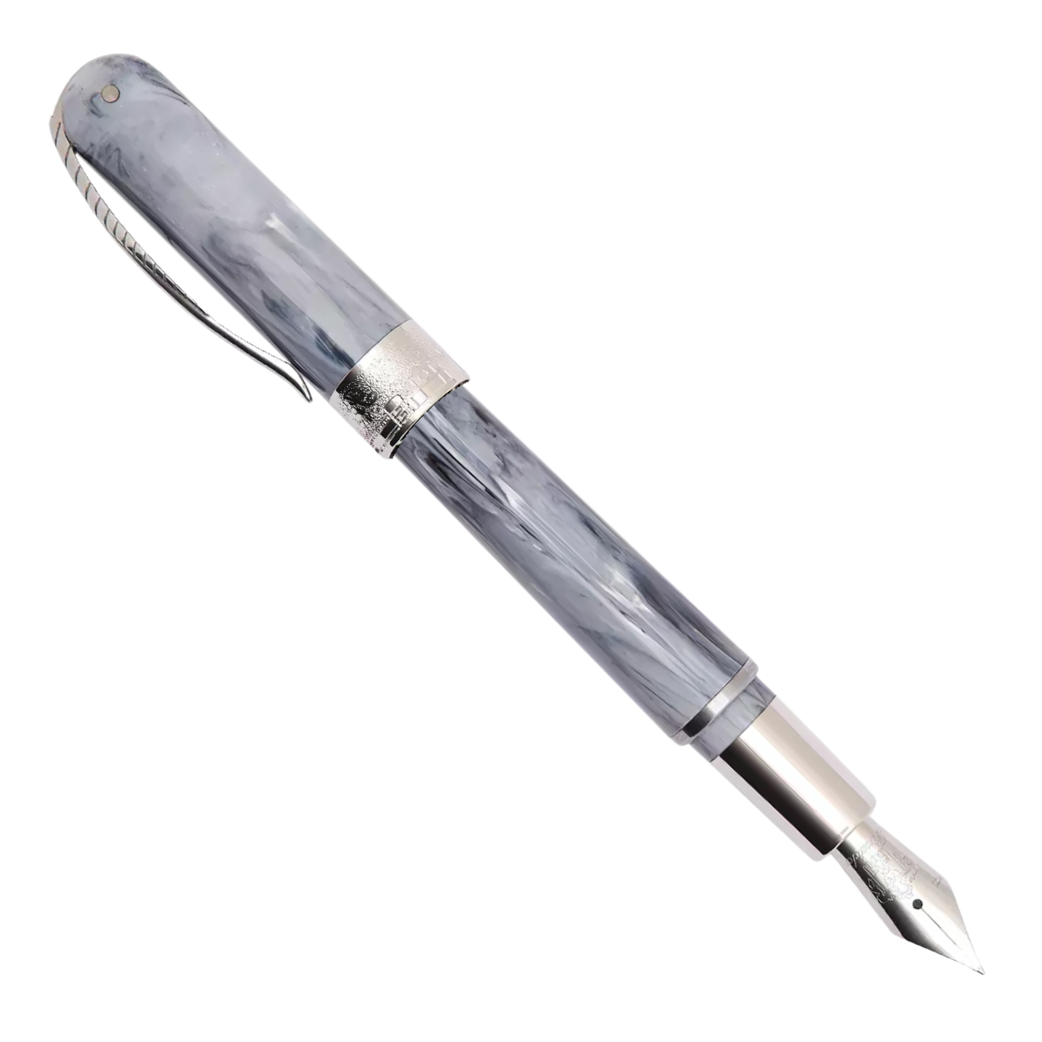 Pineider Avatar UR Mini Gray Zebrino Palladium Trim Fountain Pen