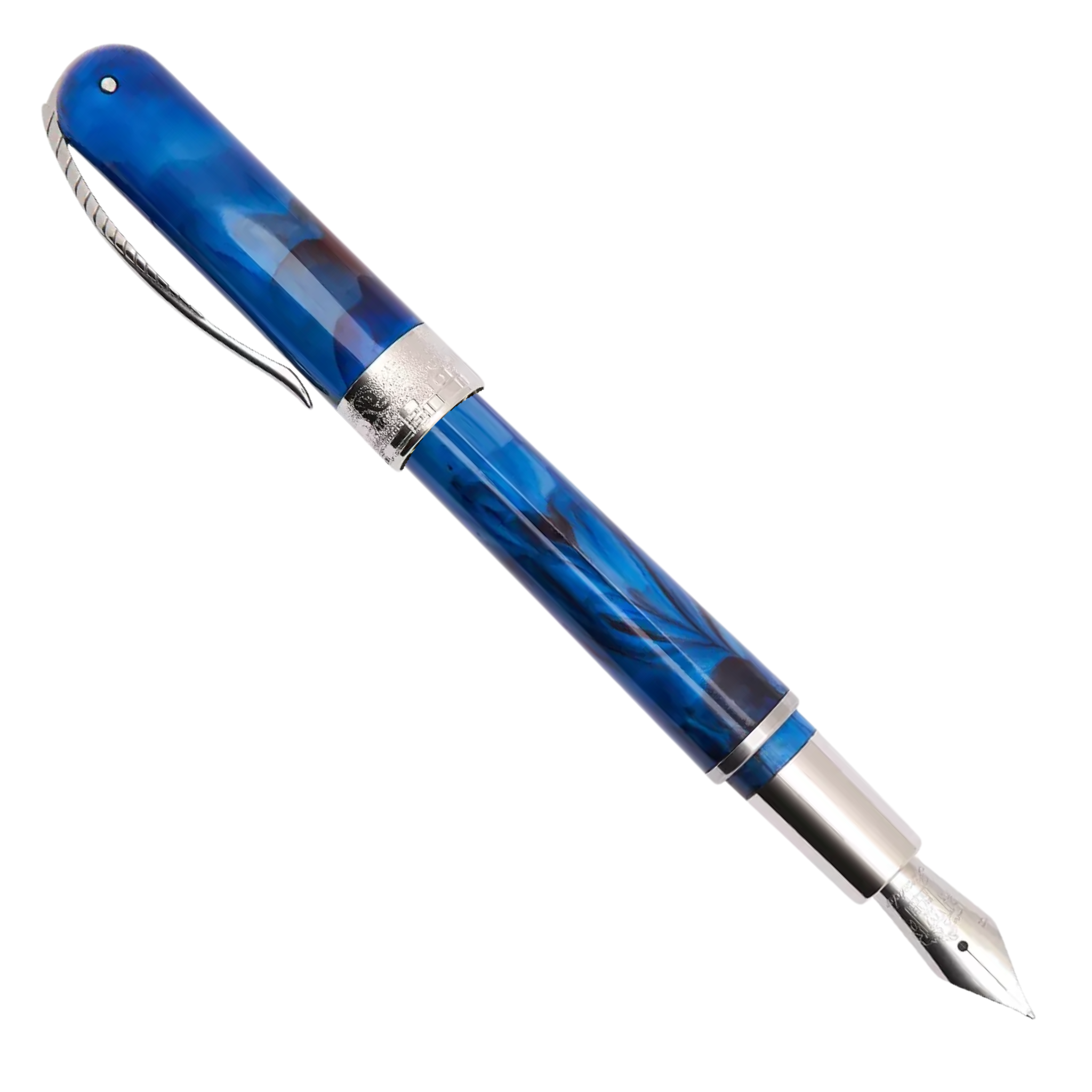 Pineider Avatar UR Mini Red Blue Solidate Palladium Trim Fountain Pen