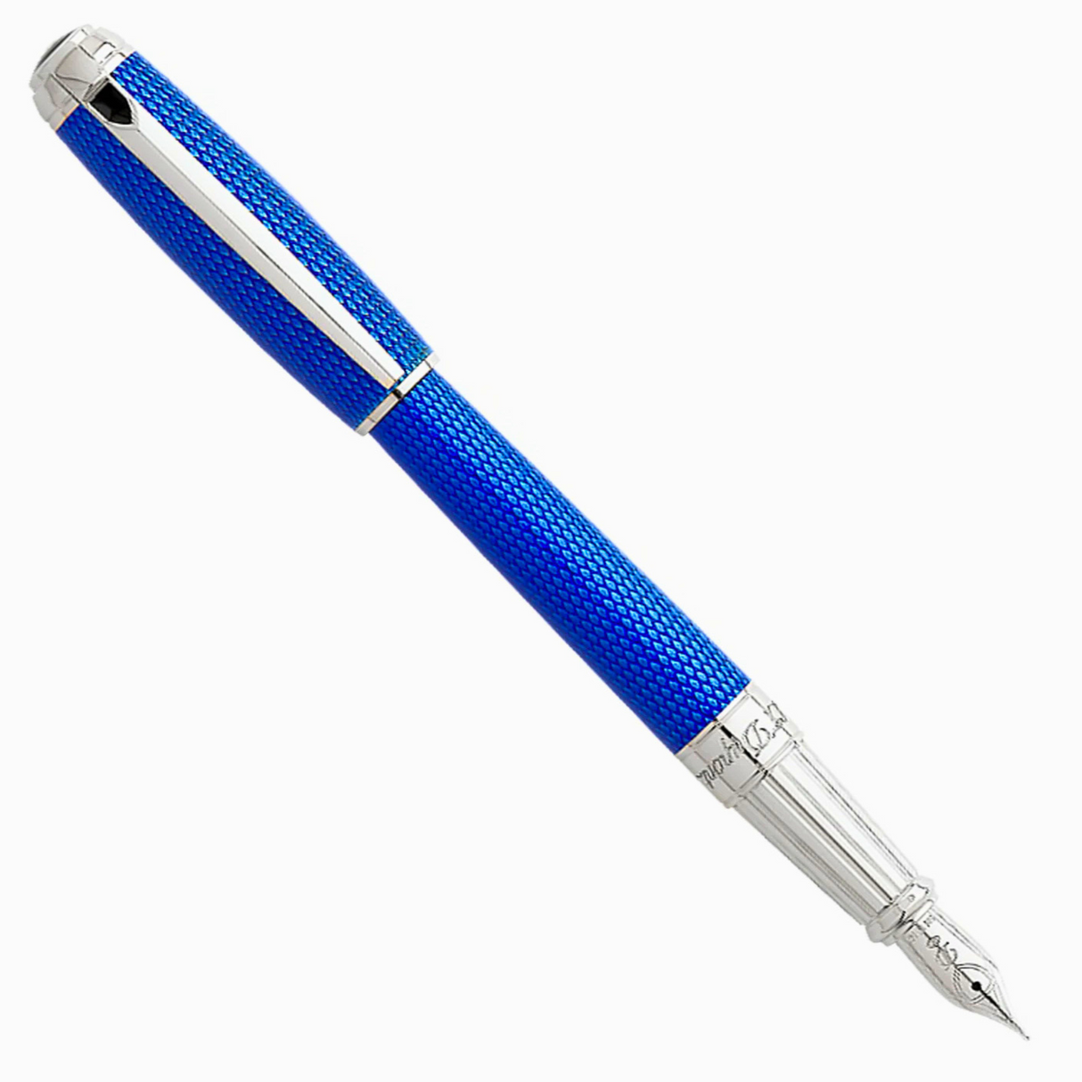 S.T. Dupont Line D Diamond Guilloche Sapphire - Fountain Pen
