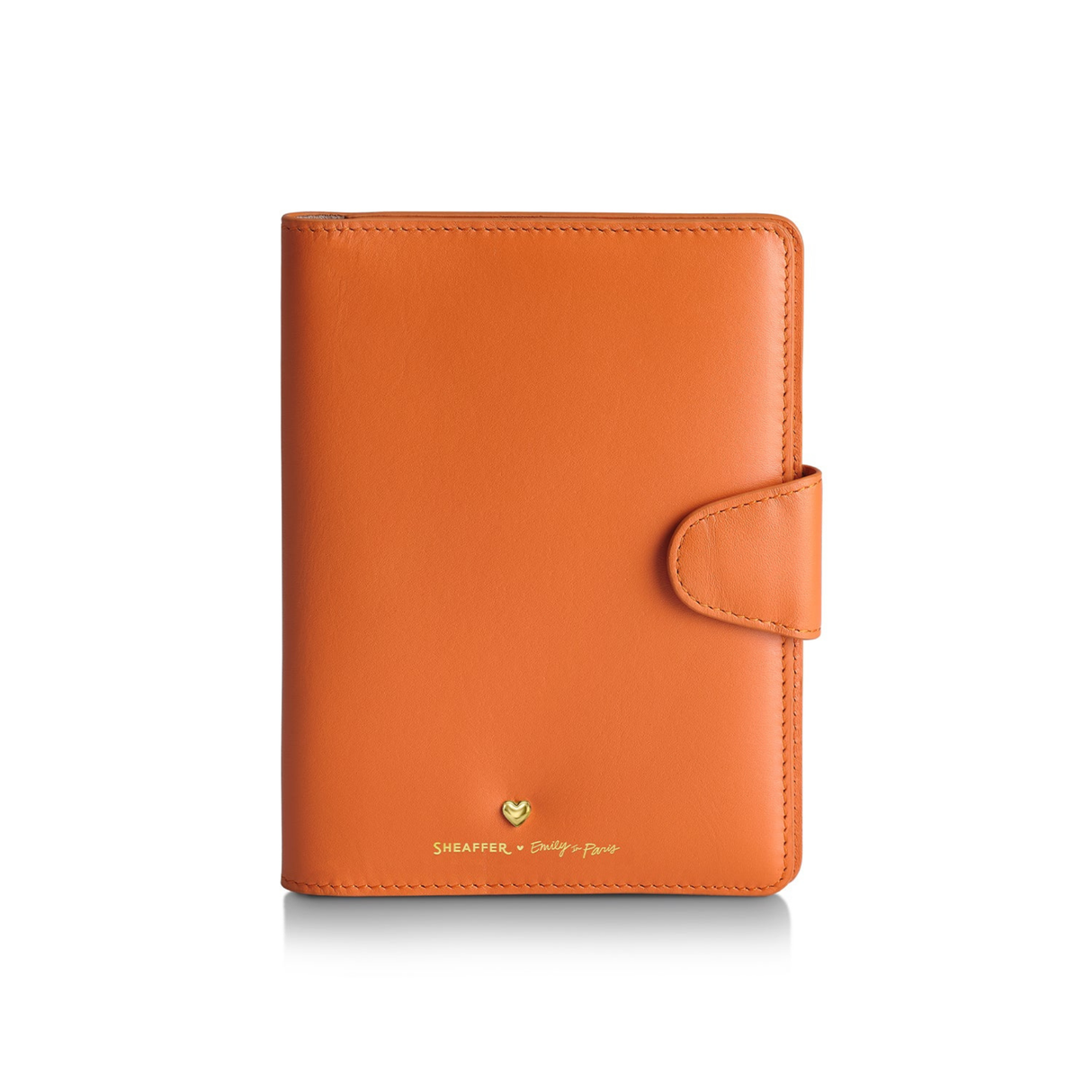 Sheaffer Emily in Paris Full-Grain Leather Passport Case with Pen Loop - Orange