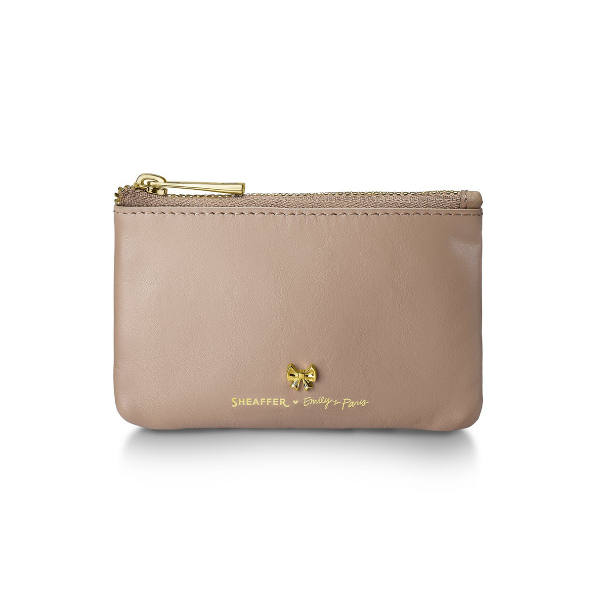 Sheaffer Emily in Paris Full-Grain Leather Zipped Key Fob Pouch - Taupe
