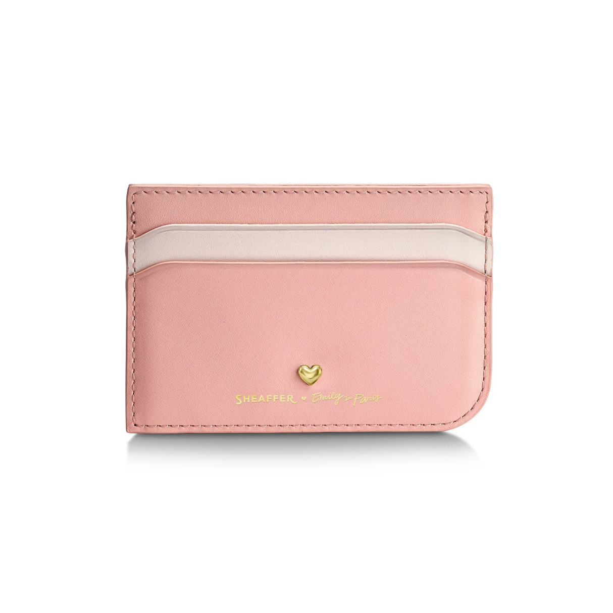 Sheaffe Emily in Paris Prelude Mini 9810 Pastel Pink Ballpoint Pen with Swarovski Crystal and Full-Grain Leather Credit Card Holder Gift Set