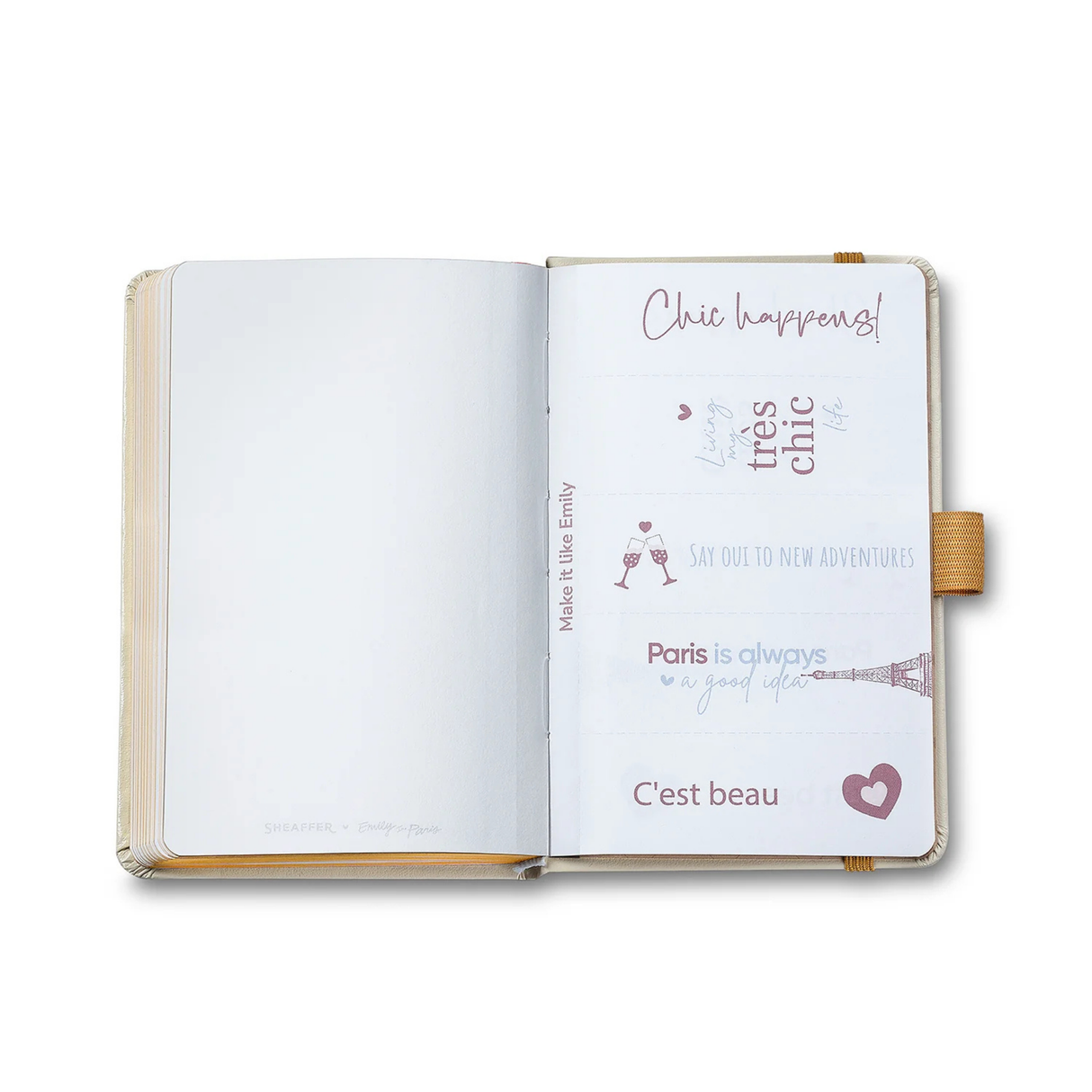Sheaffer Emily in Paris Medium Notebook 90 GSM Ink Friendly with Embossed Eiffel Tower - Beige