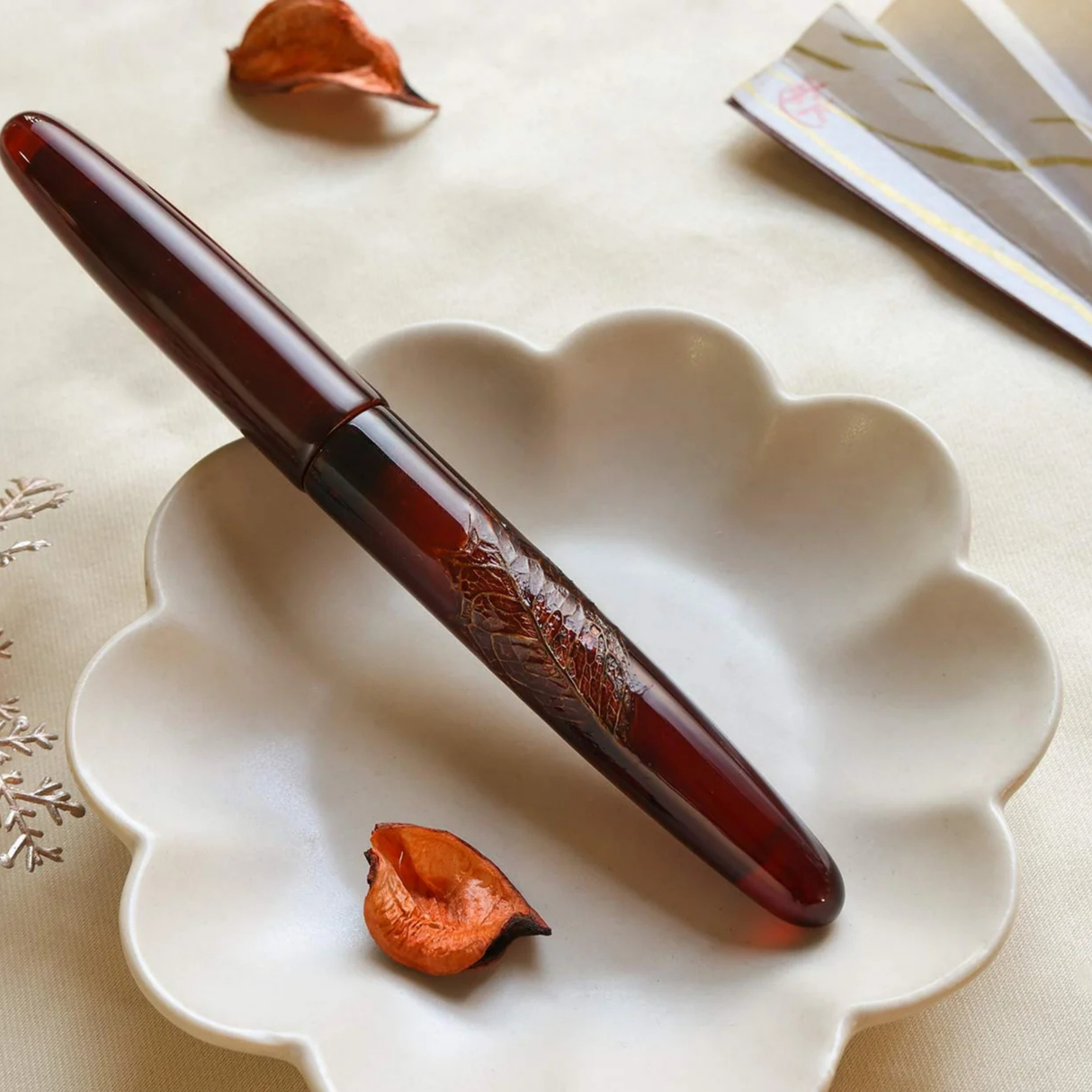 Wancher Dream Pen Tamesukashi Toumei - Kiei Holly Olive Fountain Pen