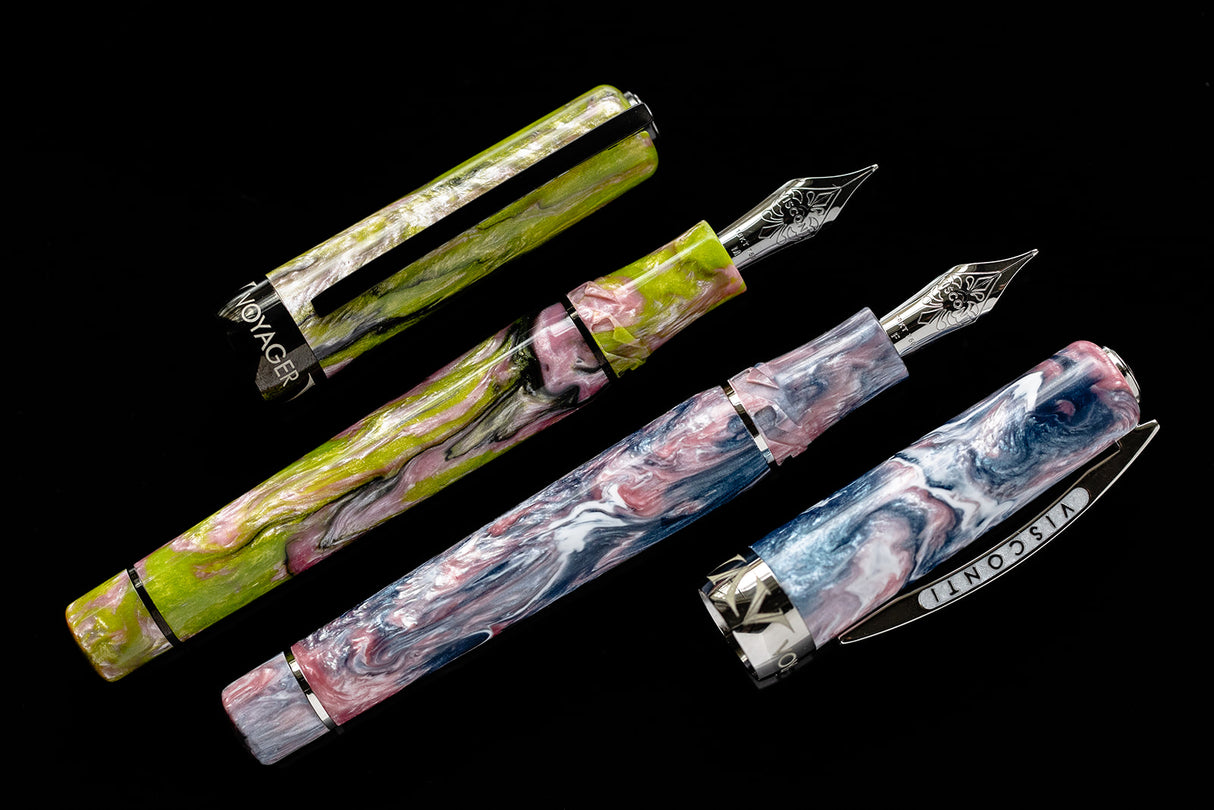 Visconti Voyager Mariposa Malachite with PVD Black Trims Limited Edition - Fountain Pen