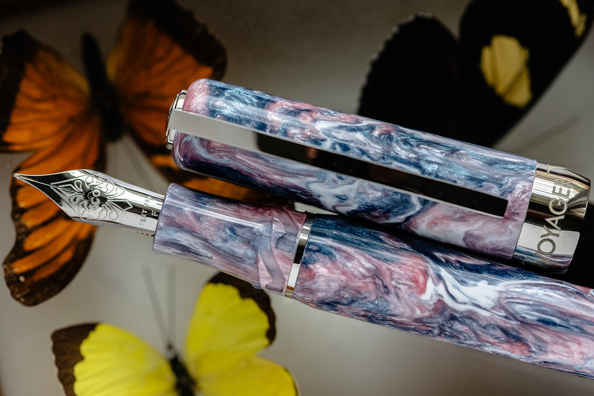 Visconti Voyager Mariposa Painted Beauty with Palladium Trims Limited Edition - Fountain Pen