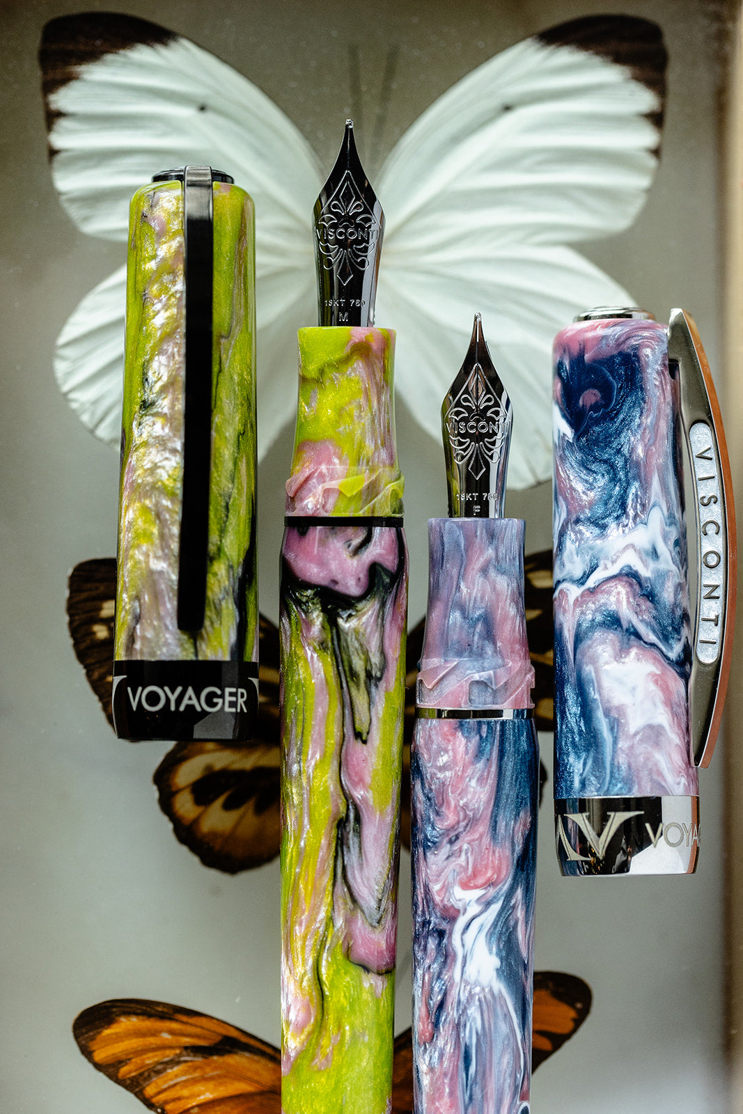 Visconti Voyager Mariposa Painted Beauty with Palladium Trims Limited Edition - Fountain Pen