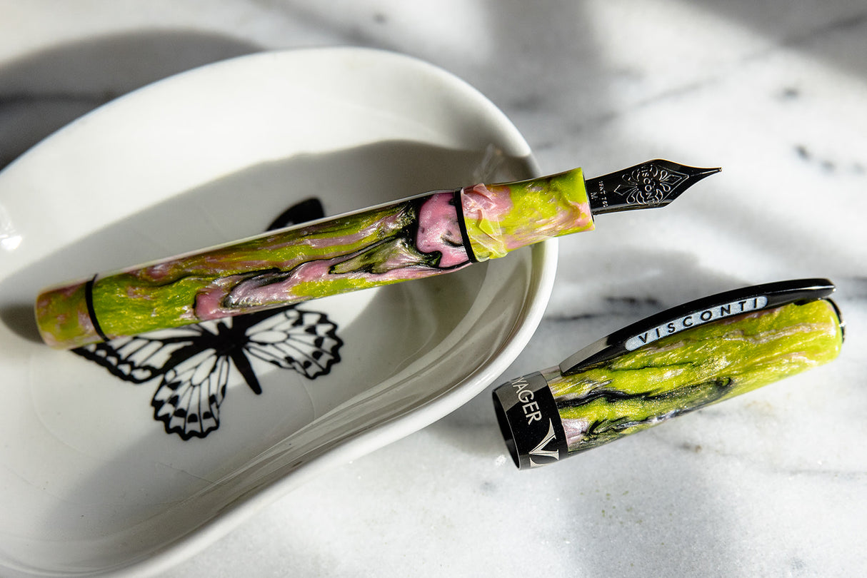 Visconti Voyager Mariposa Malachite with PVD Black Trims Limited Edition - Fountain Pen