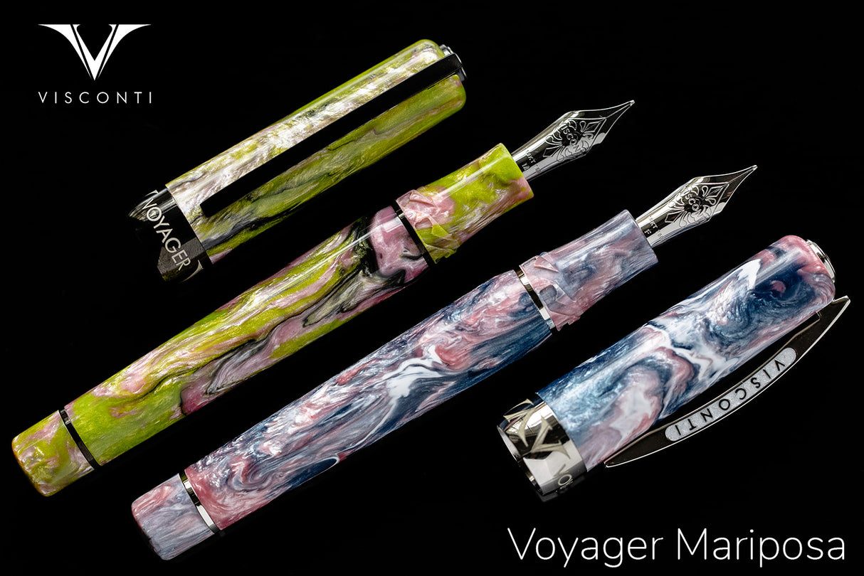 Visconti Voyager Mariposa Malachite with PVD Black Trims Limited Edition - Fountain Pen