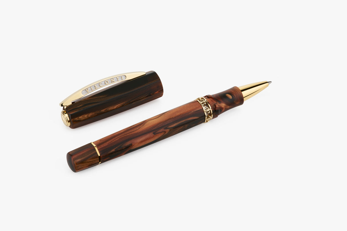 Visconti Medici Briarwood w/Gold Trim - Rollerball