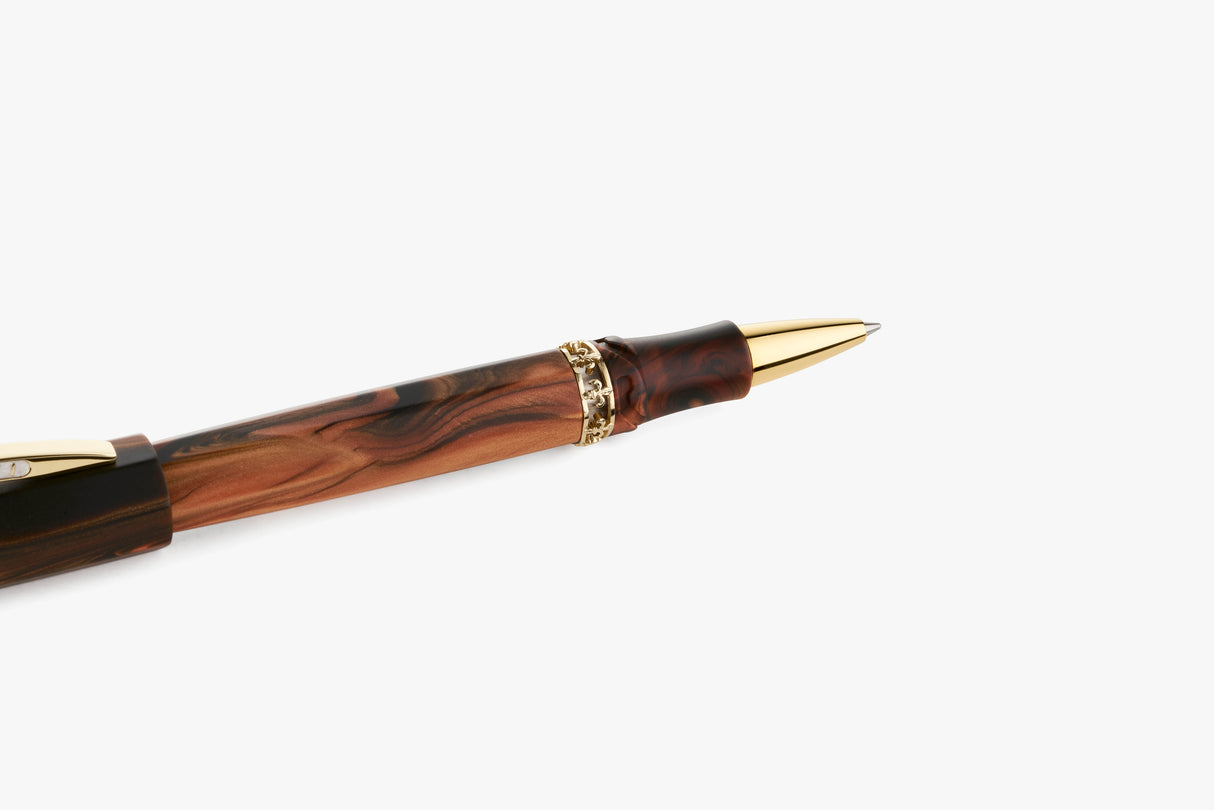 Visconti Medici Briarwood w/Gold Trim - Rollerball