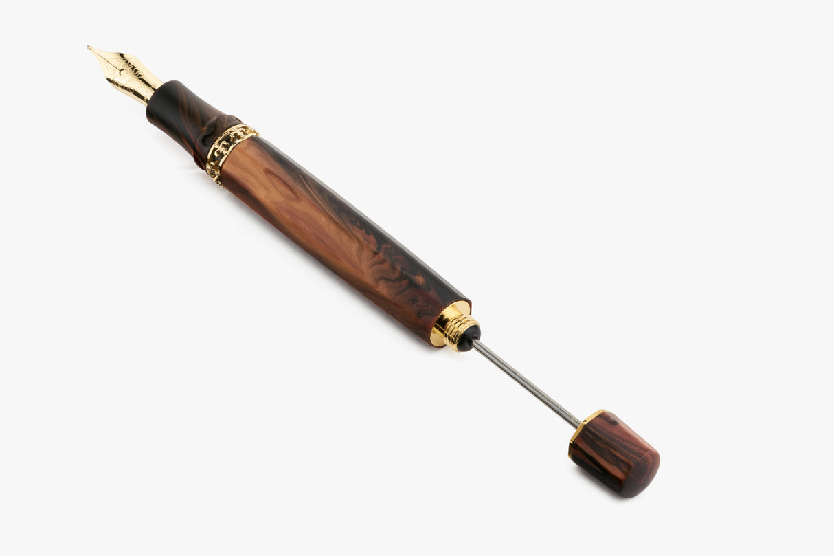 Visconti Medici Briarwood w/Gold Trim - Fountain Pen