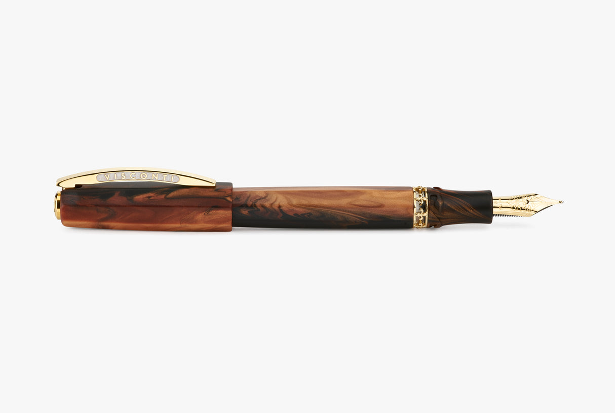 Visconti Medici Briarwood w/Gold Trim - Fountain Pen