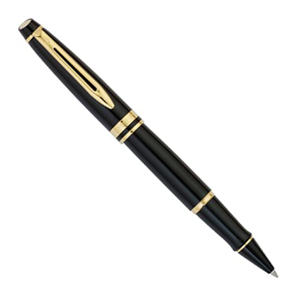 Waterman Expert Black Gold Trim Rollerball