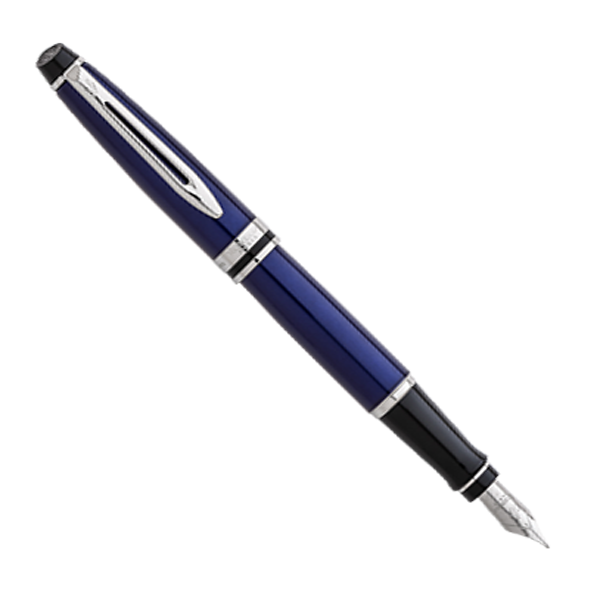 Waterman Expert Blue Chrome Trim Fountain Pen