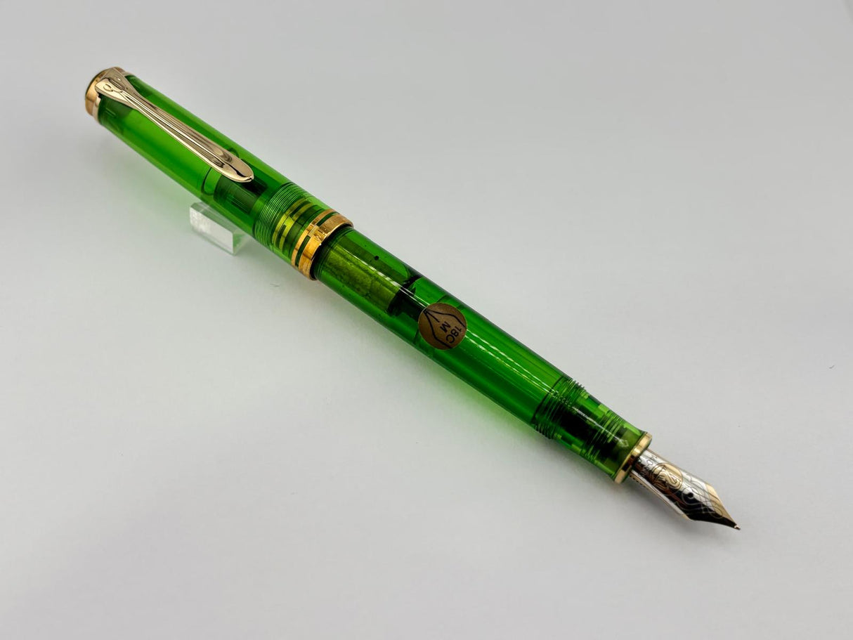 Pelikan M800 - The Original Transparent Green Demonstrator Limited Edition Fountain Pen (Circa 1995) - Fine 14C Gold Nib