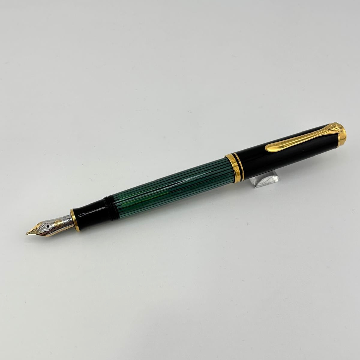 Pelikan M400 Green Stripped Barrel Black cap - Fountain Pen