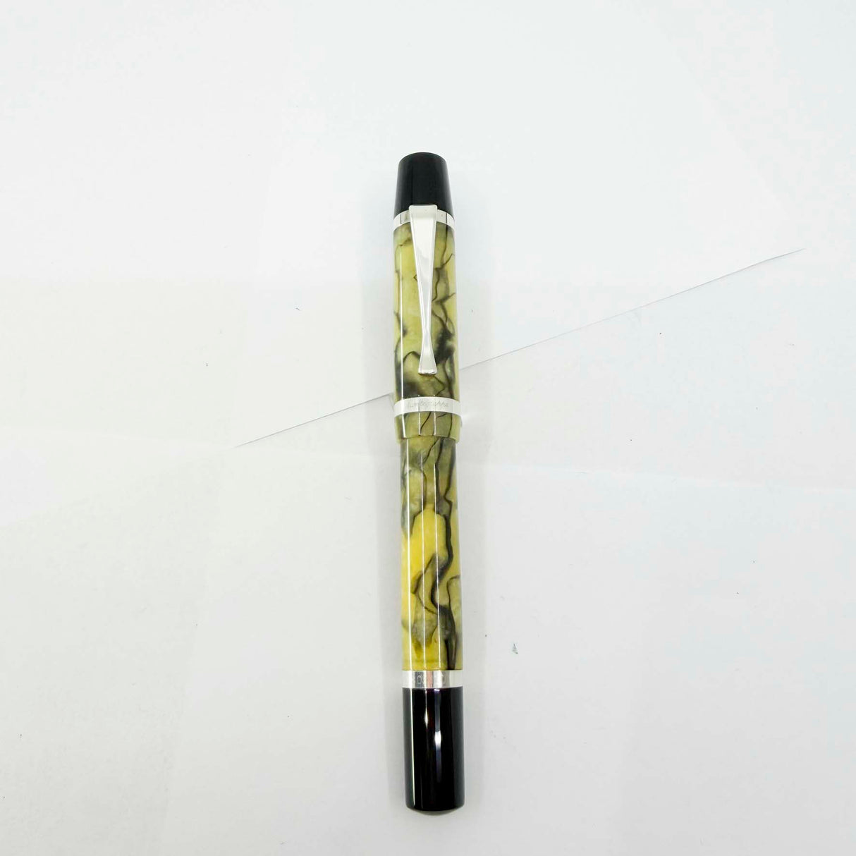Montegrappa Nazionale Indian Rainbow (Lustrous Amber & Black) Celluloid Limited Edition Fountain Pen - Flexible Fine 14kt Gold Nib
