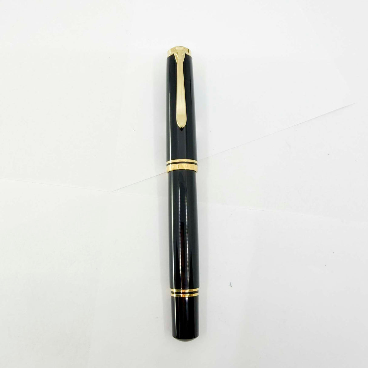 Pelikan Souveran M1000 Black Fountain Pen with Gold-Plated Trim- Semi-Flexible Extra Fine 18kt Gold Nib
