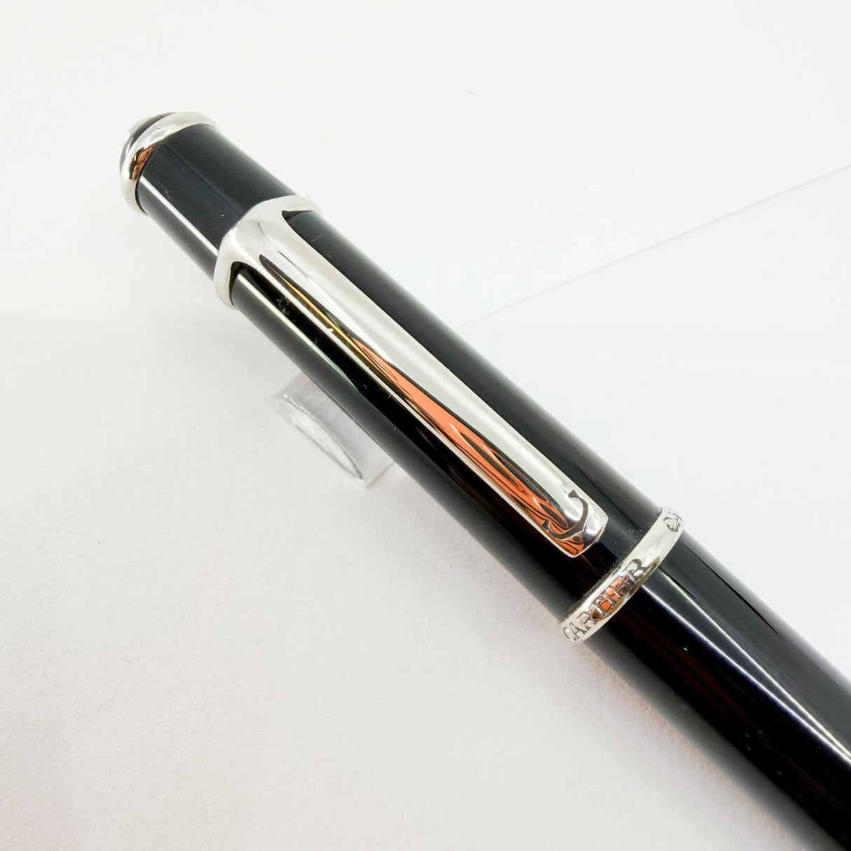 Cartier Diabolo Black Ballpoint Pen - Platinum-Plated Trim