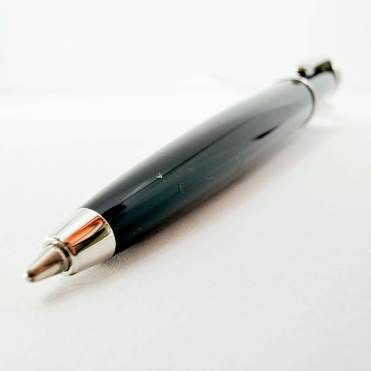 Cartier Diabolo Black Ballpoint Pen - Platinum-Plated Trim