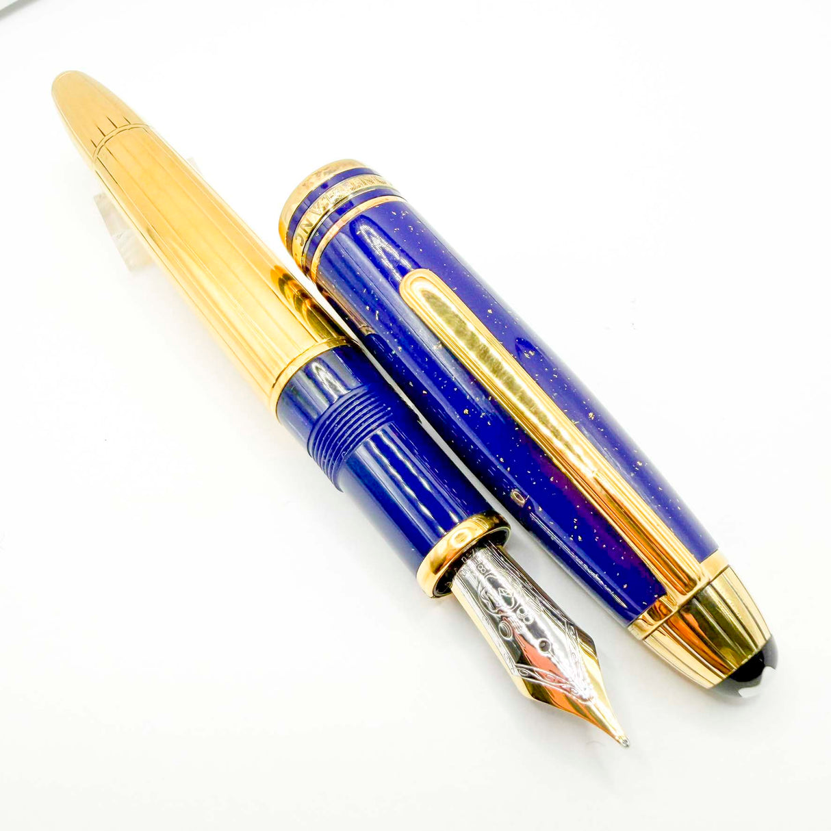 Montblanc Solitaire Ramses II Special Edition LeGrand #146 Lapia Lazuli & Gold Vermeil Fountain Pen - Flexible Fine 18kt Gold Nib