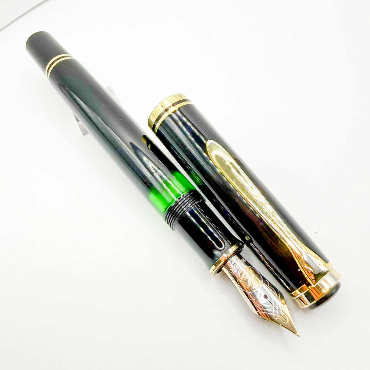 Pelikan M800 Solid Black Fountain Pen - Early Model "W. Germany" on Cap Band + Extra Fine 14kt Nib
