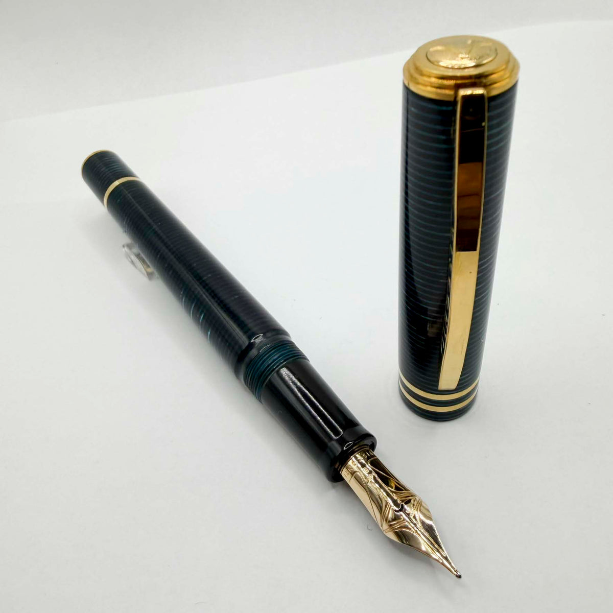 Visconti Honors the 90th Anniversary of Italy's Iconic Corsani Pen Shop Realized in the Final Stock of the Blue "Wall Street" Layered Celluloid Fountain Pen - Broad 14kt Gold Nib - An Edition of Only 20 Pens!