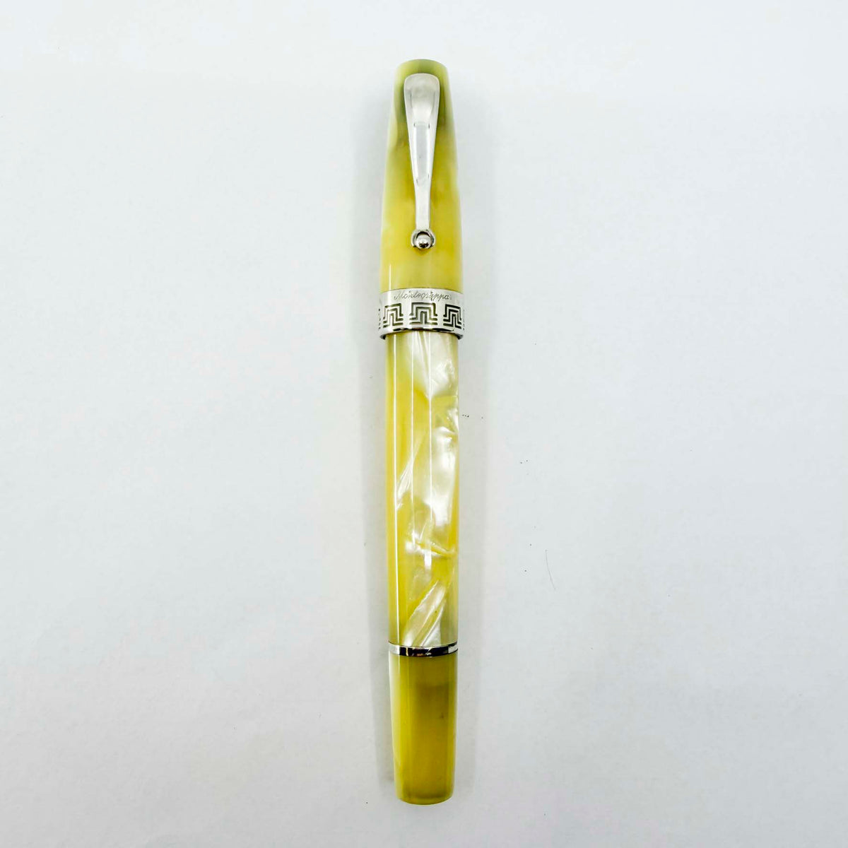 Montegrappa Historia Lustrous "Ivory Parchment" Celluloid Limited Edition Fountain Pen - Medium 18kt Gold Nib