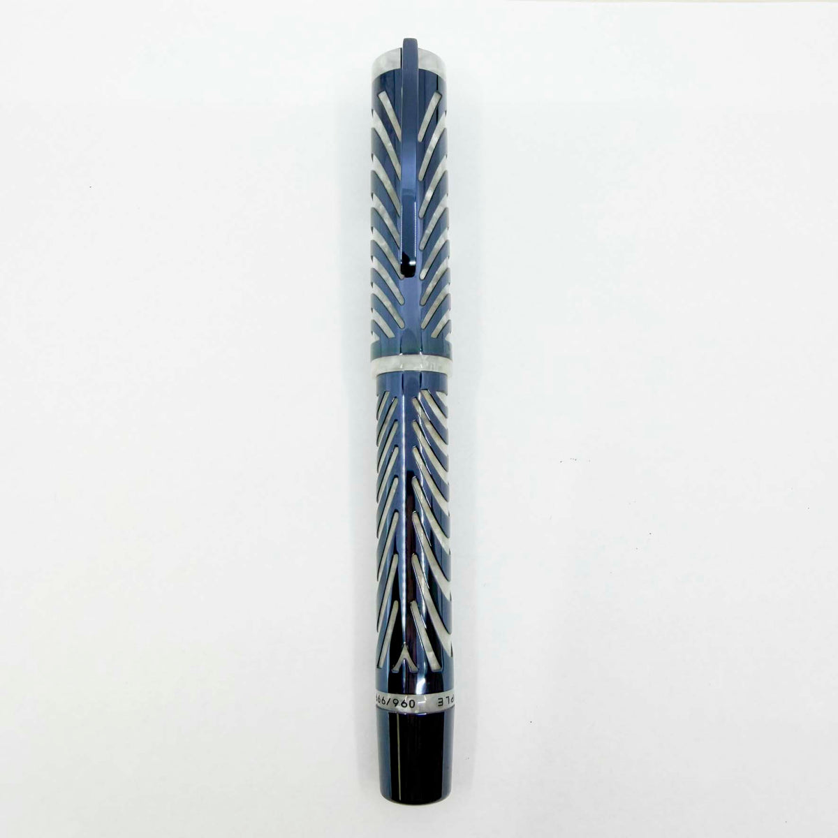 Visconti Ripple Silver Metallic Blue Limited Edition Fountain Pen - Medium 18kt Gold Nib