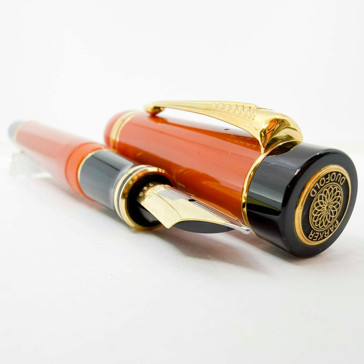 Parker "Big Red" (Orange) Duofold Centennial (Largest Size) Fountain Pen - Medium 18kt Gold Nib