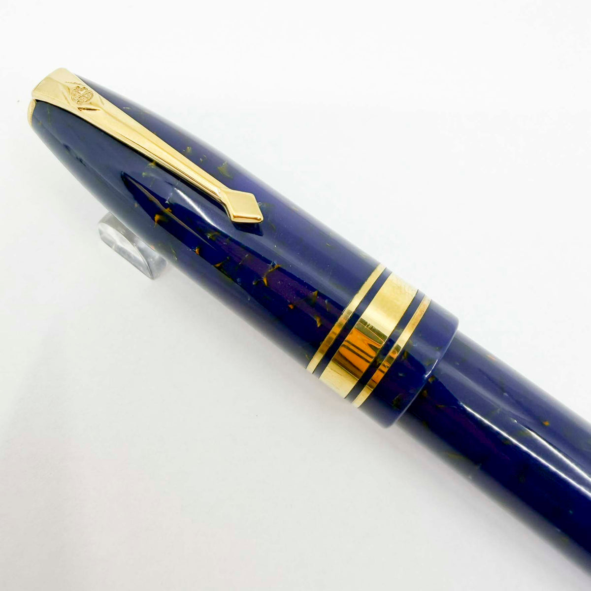 Conway Stewart 100 Dark Blue with Golden Amber Flecks Fountain Pen - Italic Fine 18kt Gold Nib