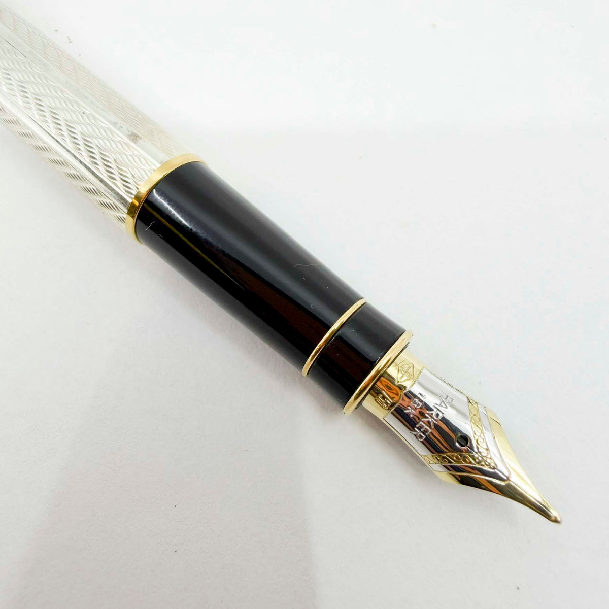 Parker Sonnet Fougere Sterling Silver Fountain Pen - Fine 18kt Gold Nib