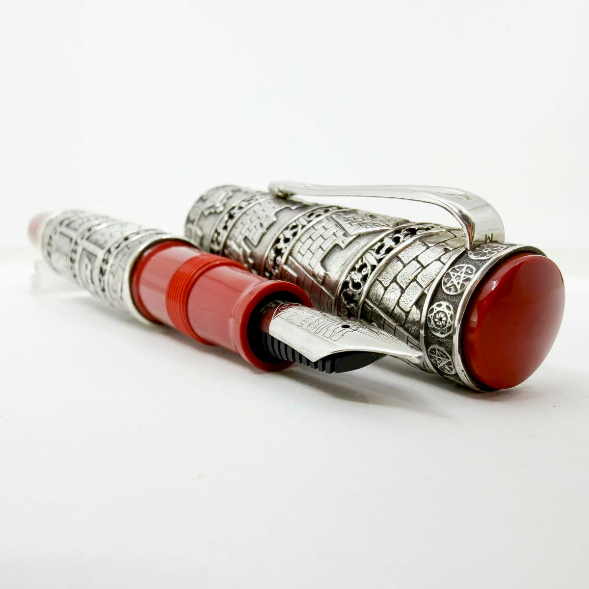 OMAS Jerusalem 3000 Limited Edition Sterling Silver Fountain Pen (1996) - Broad 18kt Gold Nib