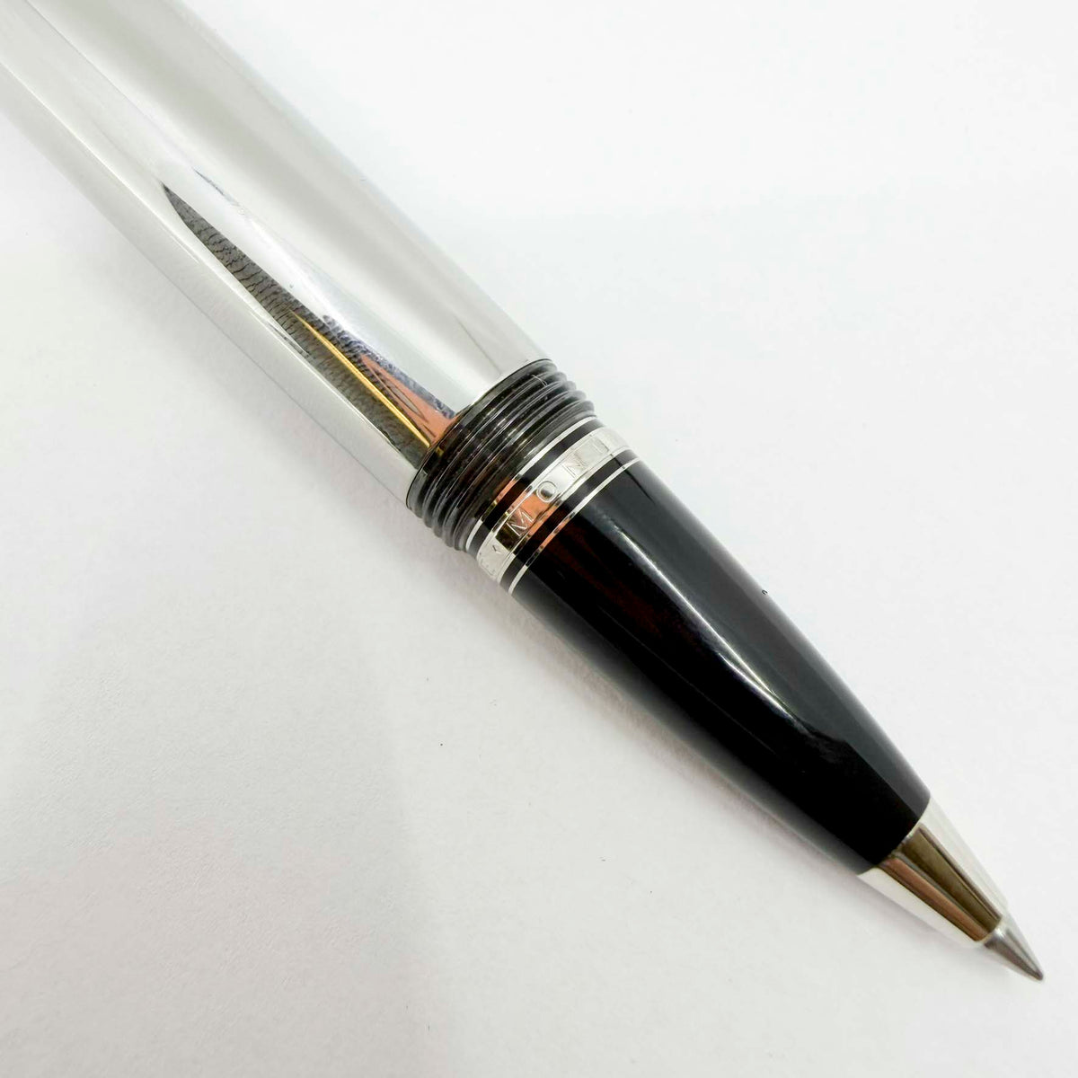Montblanc Boheme Steel Noir Rollerball Pen - Black Onyx Stone in Clip