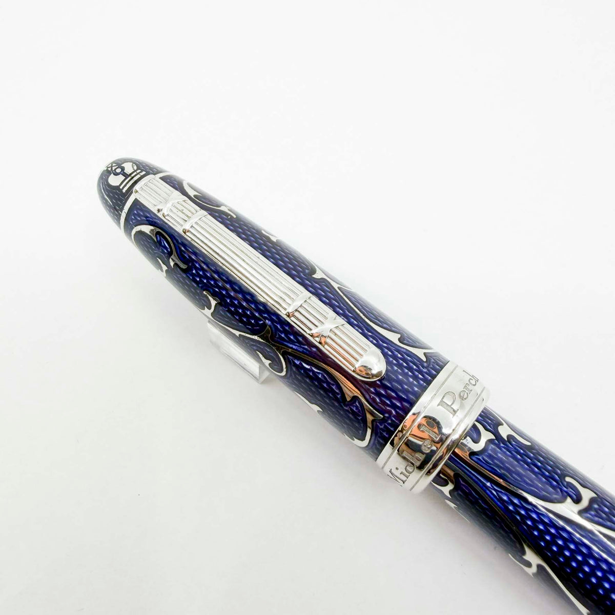 Michel Perchin Royal Blue Monogram Limited Edition Fountain Pen (1995) - Broad 18kt Gold Nib