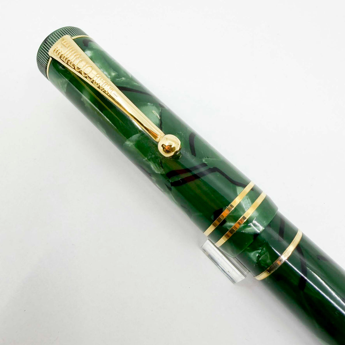 OMAS E.E. Ercolessi Marbled Green Celluloid Limited Edition Fountain Pen - Medium 18kt Gold Nib
