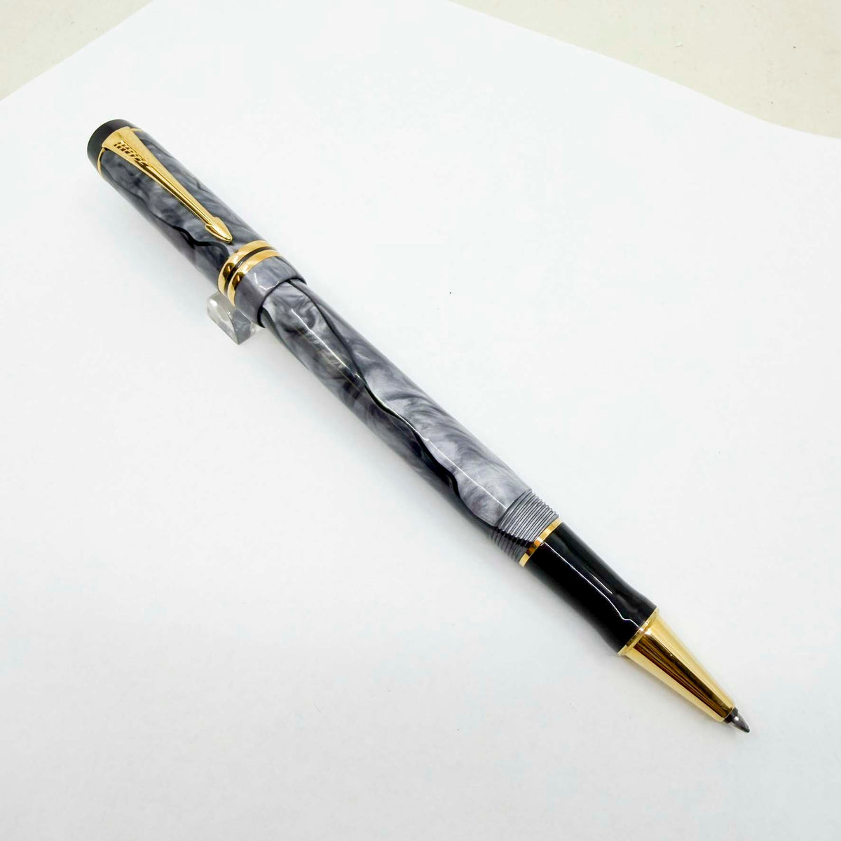 Parker Duofold Marbled Gray, Pearl & Black Rollerball Pen