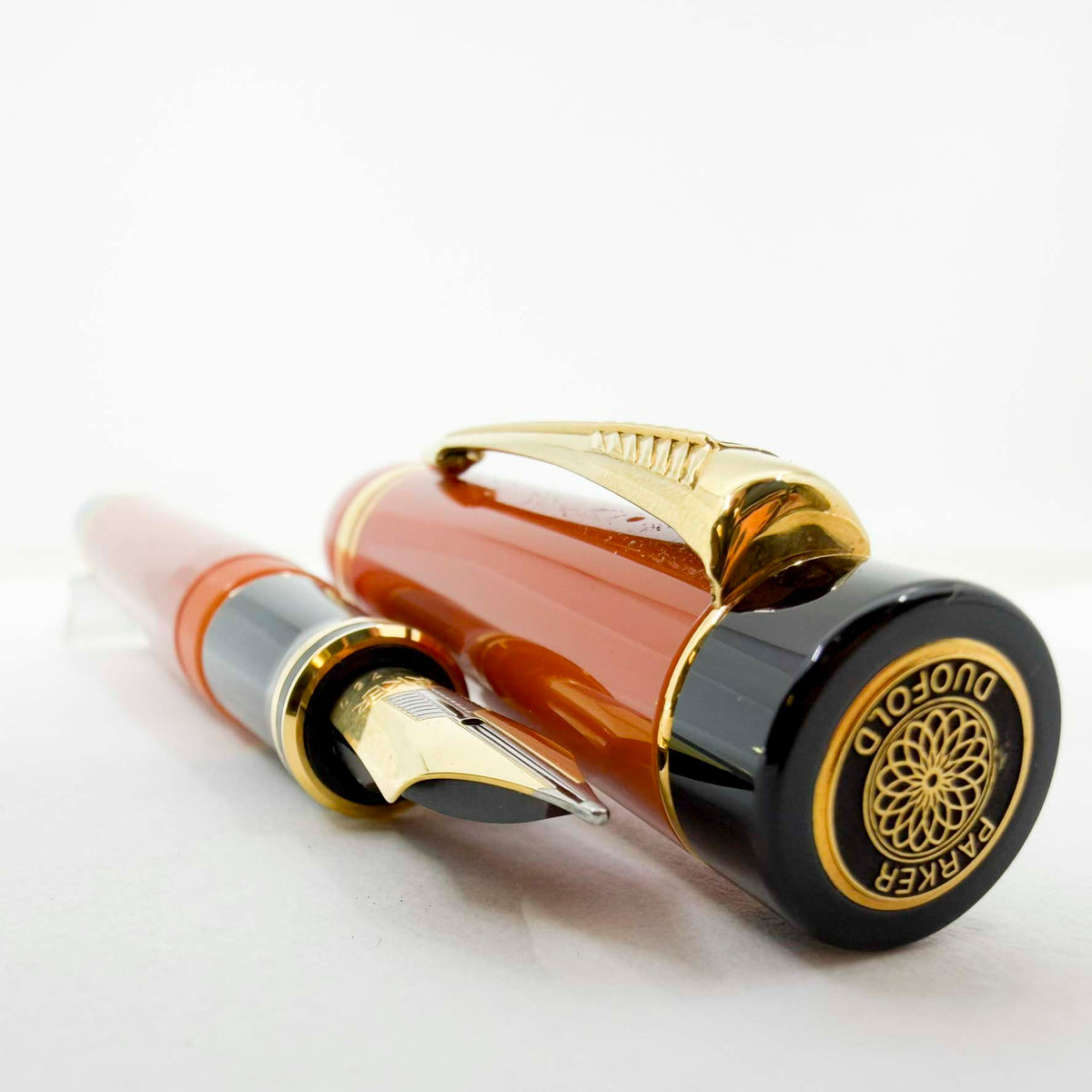 Parker "Big Red" (Orange) Duofold Centennial (Largest Size) Fountain Pen - Medium 18kt Gold Nib